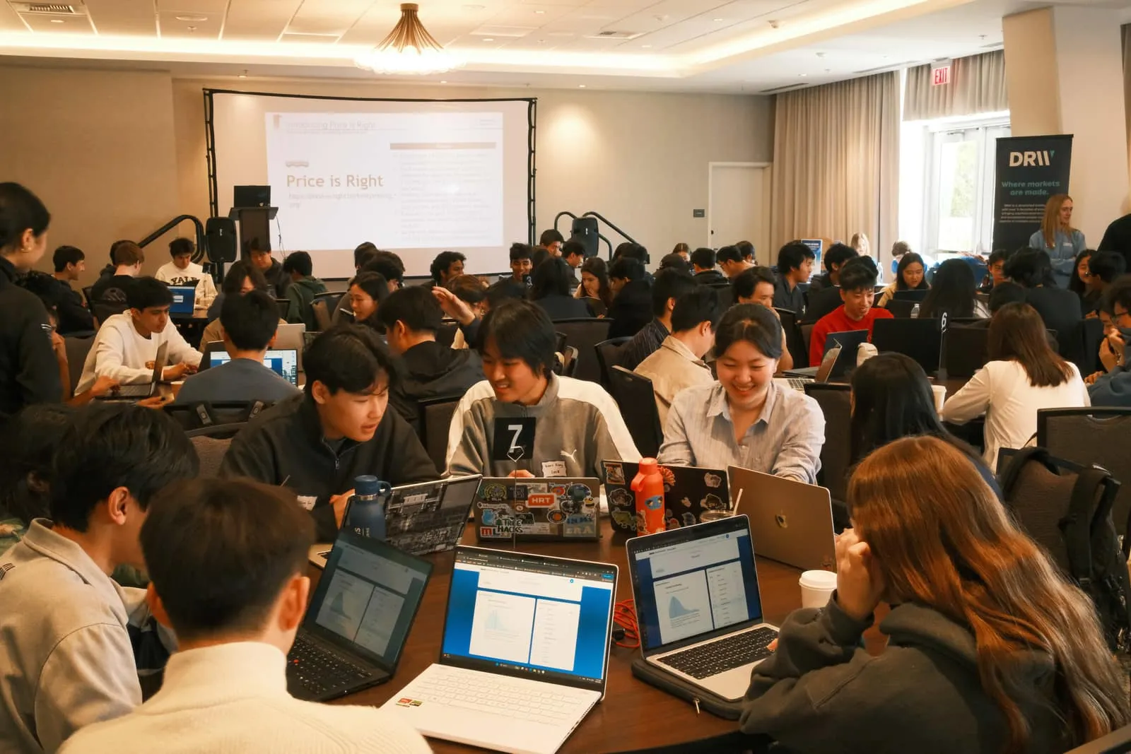 Competitors trading during a Berkeley Trading Competition round