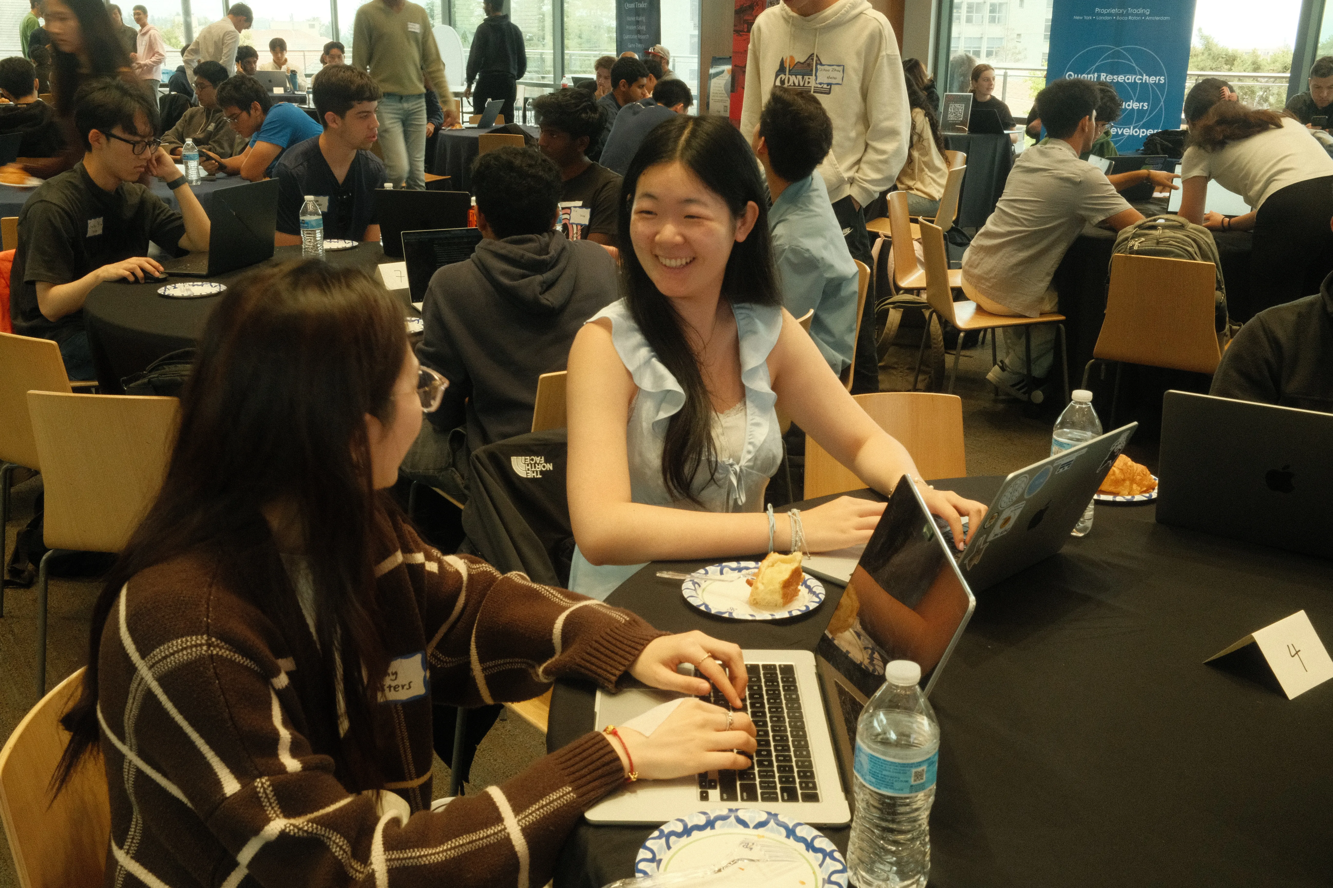 Students taking part in a live trading game